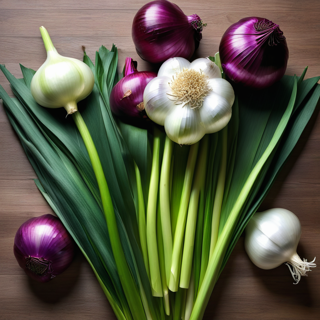 Allium vegetables (garlic, onions, leeks)