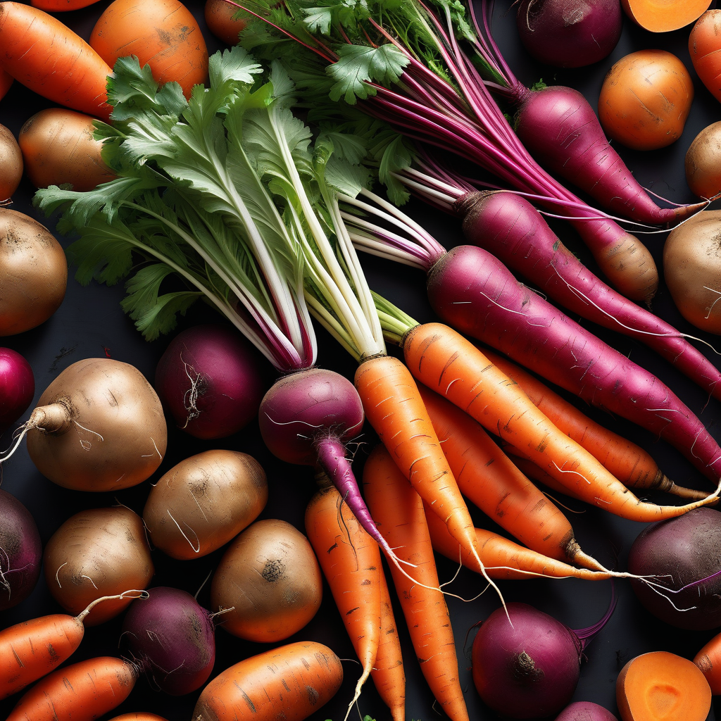 Root vegetables (carrots, sweet potatoes, beets)